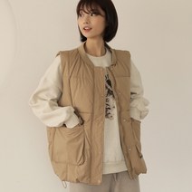 빼빼 여성용 사각 포켓 패딩 조끼 베스트
