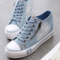 청청 데님 특별한 지퍼 스니커즈 캔버스화