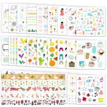 데코페이퍼 마스킹 테이프 랜덤발송 5종 + 다꾸 인스스티커 28종 세트, 혼합색상, 1세트