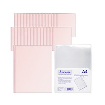 마이다스 이미지 홀더 고투명 민 A4 77-6 30p + 클리어 투명 L홀더 10p, 분홍(이미지 홀더), 1세트