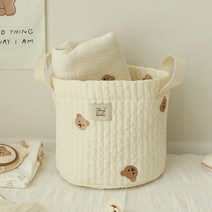 쉐베베 자수 패브릭 바구니, 쉐빗 아이보리, 1개