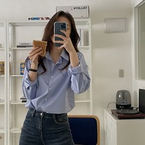 슈가펀 여성용 로트 베이직 코튼셔츠
