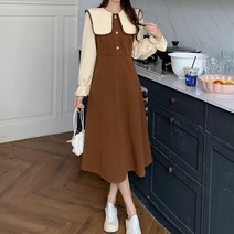 MA 페미닌 빅 스퀘어 카라 원피스