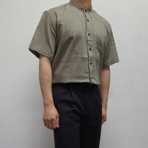 엠스코프 남성용 린넨 차이나카라 솔리드 캐주얼 셔츠