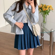 린다샵 펠리버 데님 플리츠 미니스커트 SK3683K14
