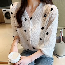 포플러앤씨 로움버스 도트 블라우스