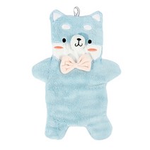 컬라피 동물 캐릭터 고리 수건, 블루, 1개