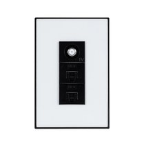 제일ELC 인터넷 8p 2구 CATV 2방 콘센트 블랙 + 화이트, 1개