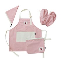 세맘스 아동용 냠냠 방수 앞치마 + 두건 + 토시 + 파우치 세트