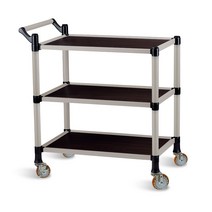 월드센스 3단 서빙카트 우드 중, 오레건 월넛, 1개