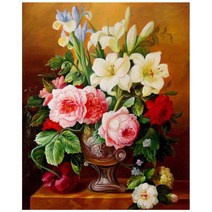 케이엠엘리 3D 사각 보석십자수 DIY 키트 꽃병2 30 x 40 cm, 혼합색상, 1세트