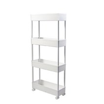 벨로비 플라스틱 멀티선반 틈새 4단, 화이트