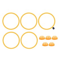 딩동펫 강아지 어질리티 원형 허들링 L 5p + 고정대 5p 세트, 옐로우, 1세트