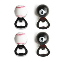 부스마켓 스포츠 컬렉션 병따개 베이스볼 2p + 포켓볼 2p, 혼합색상, 1세트