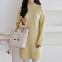 럽스 레이미 라운드넥 롱 니트 원피스