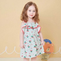 몰리멜리 여아용 뉴러블리 체리 민소매 원피스