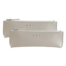 OBL 플레인레더 펜슬케이스, 웜그레이