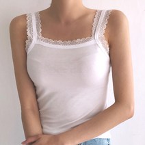 슈가펀 여성용 레이스 나시