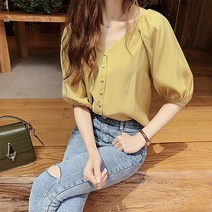 두봄 여성용 블라우스 봄 셔츠