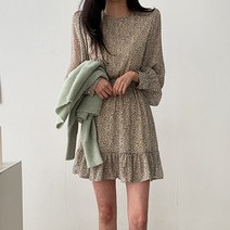 후문 여성용 잔꽃 밴딩 원피스 #38199