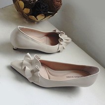 르본디 여성용 수제 스틸레토 셔링 발편한 구두 4cm