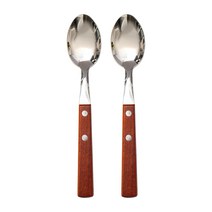 라온누리 내츄럴 우드 디너스푼, 2개, 레드