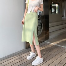 MA 프렌치 트임 허리밴딩 스커트 그린 2XL