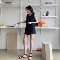 시크블랙 피아파 랩 데님 치마바지 스커트 PT7702K16