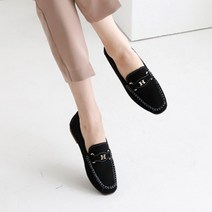 플랙슈 여성용 발등H 스티치 드라이빙 로퍼 1cm