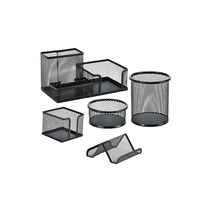 데코트리 메탈 데스크 오거나이저 5종 세트, Free, 블랙