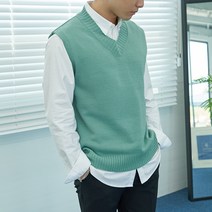 언탭트 남성용 브이넥 니트 조끼