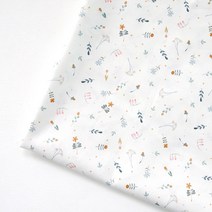 더블라썸 코튼빌 오가닉 면 30수 봉봉 미니가든 원단, 혼합색상
