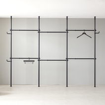 행거전문가 스미스 6단 행거 38mm, 블랙