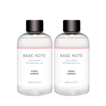 베이스노트 디퓨저 리필 오일 2p, 피오니가든, 200ml, 2개