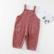 베이비맥스 아동용 딸기우유 코듀로이 멜빵 팬츠 R6986 110