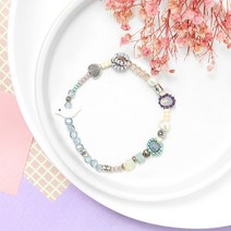 비단길 여성용 스완버드 크리스탈 진주 비즈 팔찌