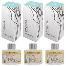 르미에 식물성 주정 디퓨저 100ml x 3p + 리드스틱 5p x 3개 세트, 베이비파우더