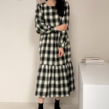 여성용 로미 겉기모 체크 원피스