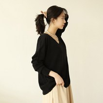 마이시즌 여성 루비드 브이넥 니트