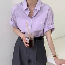 탱커스 오버핏 롤업 셔츠형 블라우스