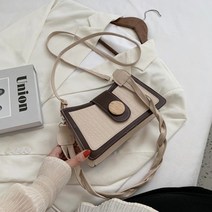 레블 라인 우드 버튼 꼬임 스트랩 여성 미니 크로스백