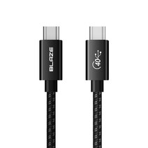 블레이즈 USB4 40Gbps GEN3 100W 8K 동축 Coaxial 썬더볼트3 4 패브릭 케이블, 2m, 블랙, 1개
