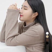 102102 여성용 빅사이즈 잔골지 니트 반폴라 티셔츠