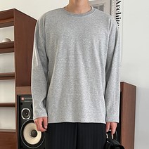 맨타임 DOT 오버핏 레이어드 무지 트임 긴팔티