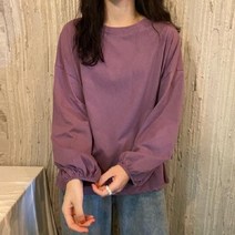 아베크 여성용 라운드넥 기본 단색 티셔츠