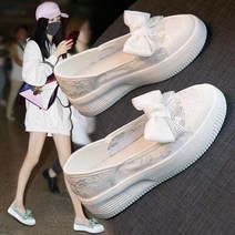 여성용 레이스 리본 스니커즈 GH10_RD_772