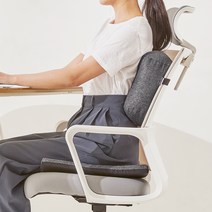 꾸멜 써포터 등받이 허리쿠션 + 메모리폼 방석 세트, 차콜