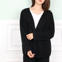 츄즈츄즈 여성용 루즈핏 도톰 모노가디건