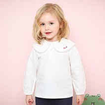 몰리멜리 여아용 러블리 레이스카라 티셔츠