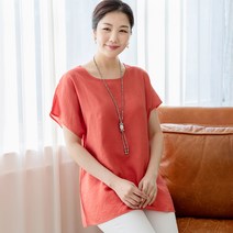 여성용 찰랑찰랑 인견 해피 반팔 블라우스 2p